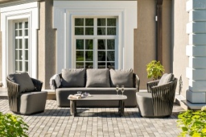 "Флоренция" лаунж-зона из искусственного ротанга, цвет графитцвет Графит