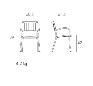Кресло пластиковое Musa кофе