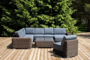 "Капри" трансформирующаяся лаунж-зона из искусственного ротанга, цвет коричневыйцвет коричневый