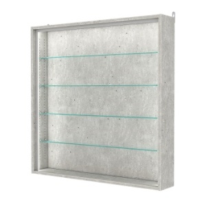 Витрина настенная с регулировочными полками №4-1Г-РЕГ-П, Метрополитан Грей