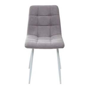Стул CHILLI серый, ткань, белый каркас
