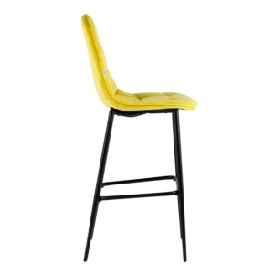 Стул барный Тейлор, велюр жёлтый