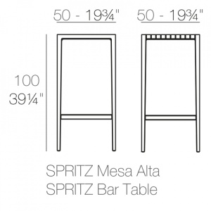 Стол пластиковый барный Spritz Basic черный