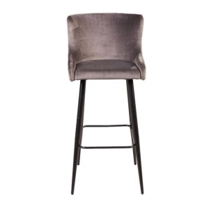 Стул барный JAZZ, бархат светло-серый