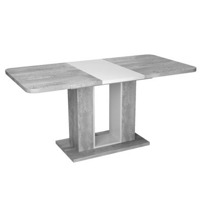 Стол обеденный Toscana (120+40) бетонный камень/белый бриллиант