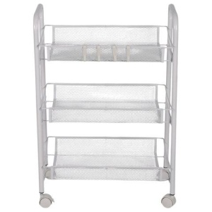 Этажерка (тележка) BOOMHOUSE (БУМХАУС) RC-003 3 яруса, на колесах, В62,5хШ42,5хГ25,5 см, металл, белая, 701456