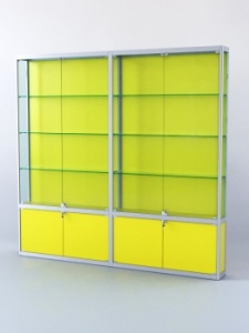 Витрина "ПРЯМОУГОЛЬНАЯ" №2-2м-200-1 (задняя стенка - ДВП), Цитрусовый желтый U131 ST9
