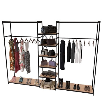 Стеллаж Лофт для одежды КД-2213 комбинированный