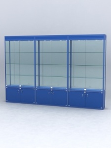 Витрина "АЛПРО" №1-3м-300-2 (задняя стенка - стекло), Синий