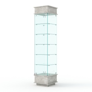 Витрина "ФАНТАЗИЯ" №6-1 (задняя стенка - стекло), Метрополитан Грей