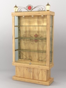 Витрина "Империя" №1-6 с фонарями, Дуб Золотистый