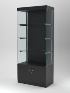 Витрина "АСТЕРИЯ" №101 (без дверок, задняя стенка - ДСП), Черный