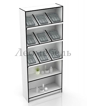 Ст-12 Стеллаж с ячейками (лотками) цвет Белый с черной кромкой