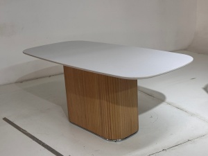 Стол ТАМПА (TAMPA) 180 цвет БЕЛЫЙ, керамика / OAK, ®DISAUR