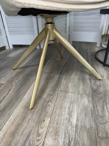 Стул ОСКАР (OSKAR) 360 град, цвет КРЕМОВЫЙ, ткань / ШАМПАНЬ каркас, ®DISAUR