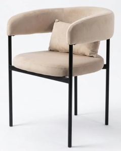 Стул СТАН, цвет H-06 Бежевый, велюр / черный каркас