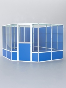 Павильон торговый из профиля угловой №8б, Делфт голубой U525 ST9 + Белый