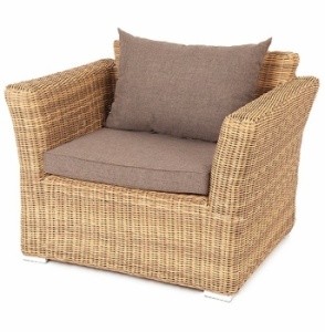 "Капучино" кресло из искусственного ротанга, цвет соломенныйцвет соломенный