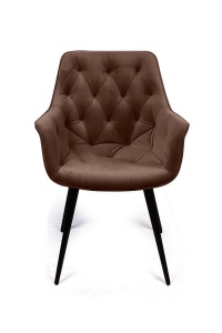 Стул Арчи поворотный 90 градусов, функция возврата, антишум, бархат коричневый 12, опора конус