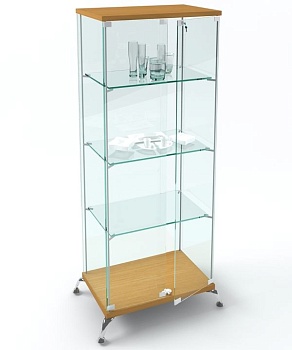  ВК-700 Витрина стеклянная "Люкс" цвет Белый с черной кромкой