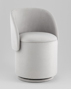 Пуф-трансформер Таунсвилл вращающийся с ящиком велюр светло-серый