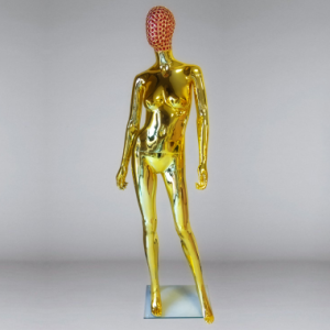 3041 metal head Манекен женский глянцевый с металлической головой