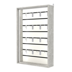 Витрина настенная №2-1В-П с экономпанелью, без полок, Метрополитан Грей