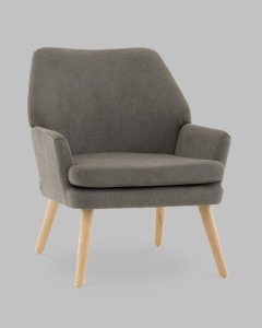 Кресло Харви серый деревянные ножки