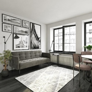 Монако диван-кровать прямой с подлокотниками, трехместный, бархат серый 27