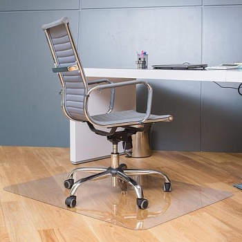 Коврик защитный для напольных покрытий BRABIX, поликарбонат, 100х120 см, глянец, толщина 1 мм, 604846