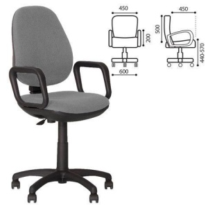 Кресло оператора "Comfort GTP" с подлокотниками, серое ZT-13