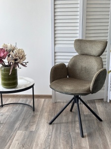 Стул ВАРДИ (VARDY) 360 град.поворот, Зеленый, ткань/ 7525-156 Зеленый, велюр/Черный, ®DISAUR