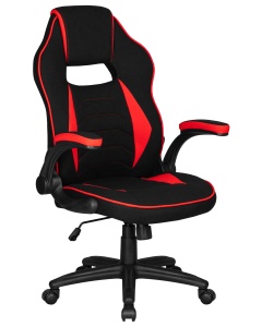 Кресло игровое DOBRIN RICK, черно-красная ткань