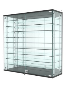 Витрина "АТРИУМ" с регулировочными полками настенная №4-6Г-РЕГ, Черный