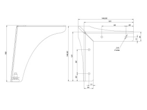 Опора Флоранс, регулируемая, 150мм, стальная, черный матовый