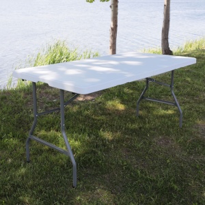 Стол садовый складной, белый, hdpe-пластик, длина 180 см