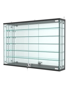 Витрина с регулировочными полками "АТРИУМ" настенная №3-6-РЕГ, Черный