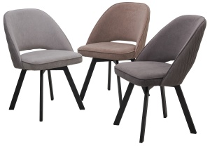 Стул ДУНА (DUNA) 360 град. поворот. B5 Капучино, велюр / черный каркас