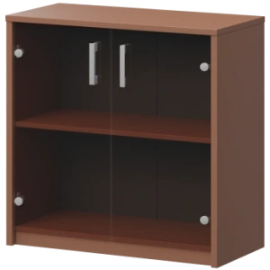 Стеллаж низкий с тонированным стеклом Арго А-302/А-стл302тон Терракота