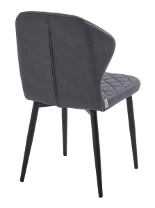 Стул МОНРО, цвет CYPRUS-13 темно-серый, искусственная замша / черный каркас
