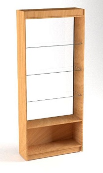 Витрина открытая без дверей, задняя стенка стекло В-6-C цвет Белый с черной кромкой