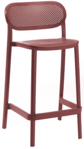 Стул пластиковый полубарный Nuta Stool 68 бордовый
