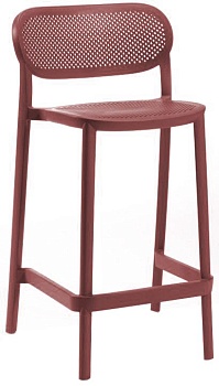 Стул пластиковый полубарный Nuta Stool 68 бордовый