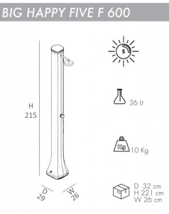 Душ солнечный Big Happy Five F 600 антрацит