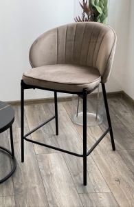 OLD Полубарный стул WENDY BLUVEL-40 BEIGE (H=65), велюр