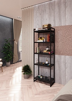 Стеллаж лофт ПЧ-1706Ч с черными полками