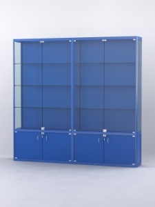 Витрина "АЛПРО" №2-2м-300-1 (задняя стенка - ДВП), Синий