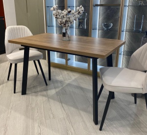 Стол КАНЗАС 120 ДУБ КУНЕО / Черный каркас