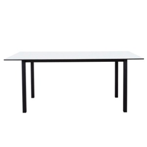 Стол обеденный LuxAlto LA-H33-ST45 черный/белый HPL 180*90*1,2