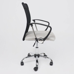 Кресло поворотное ARIA, LIGHT, ECO/сетка, черный+сетка-серебро